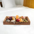 16x12x2.5 Countertop Mela Artisans Orchid Design Wooden Decorative Tray with Handles | Mango Wood Ottoman Tray |
