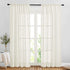 NICETOWN Linen Sheer Curtains, Rod Pocket & Back Tab Vertical Window Treatments for Living Room, Natural, W52 x L84,
