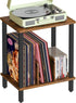 HOOBRO Small End Table, 2-Tier Record Player Stand Vinyl Record Turntable Stand