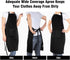 Xornis 2 Pack Adjustable Bib Aprons - 2 Pockets Apron for Women and Men in Black for Kitchen Cooking