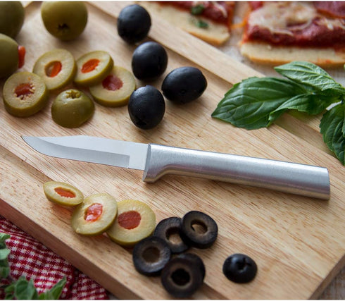 RADA Cutlery Peeling Paring Knife (R102), 2.5" Stainless Steel Hollow Ground Blade, Silver Handle, Made in USA