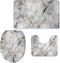 UNICEU 3 Piece Bathroom Rug Set, Grey White Marble, Machine Washable, Non Slip Microfiber