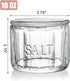 2 Pack 3.75" 3.15" Nicunom Clear Glass Salt Cellar with Lid, Salt Storage Container Salt Box, Retro Style, Kitchen