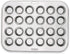 Fox Run Mini Muffin and Cupcake Pan, 10.5 x 13.75 x 1.5 inches, 24 Cup, Stainless Steel