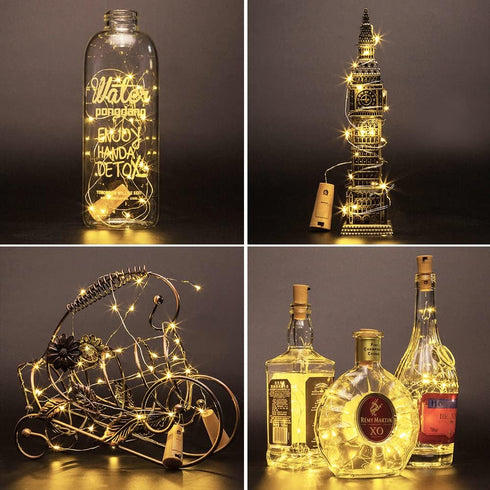 Wine Bottle Cork Lights 15Pack, 10 LED/40 Inches Battery Operated Copper Wire Fairy Mini String Lights