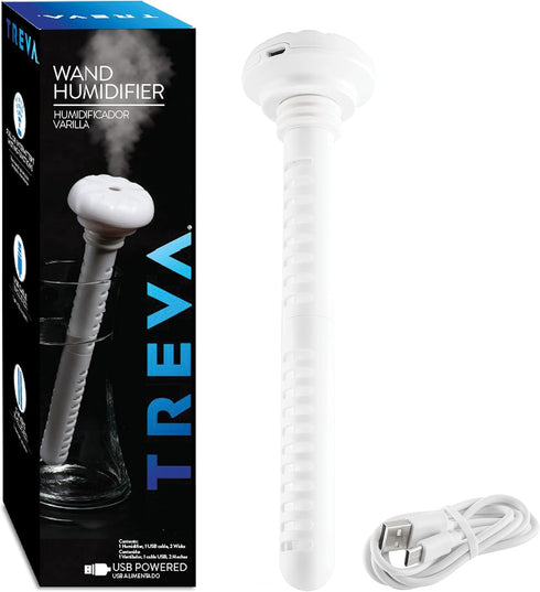 Treva Mini Portable Humidifier, USB Cool Mist Ultrasonic Moisture Wand for Home or Travel