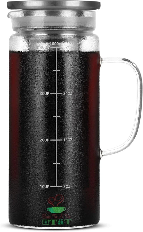 BTaT Cold Brew Coffee Maker, 32 oz Iced Coffee Maker, Cold Brew System, Tea Pitcher, Coffee Accessories