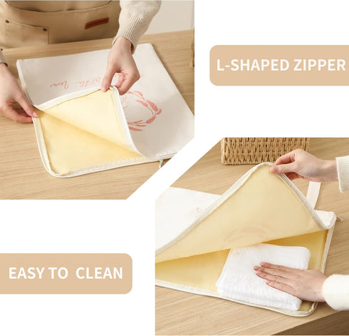 WiNDANCE 2 Packs Wide Zipper Access Beeswax Bread Bags for Homemade Bread - XL Reusable Organic Beeswax Linen Cotton