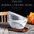 Yundu Grey Marble Ceramics Bowls Set, 58 Ounces Large Salad Bowl Set of 3, Dishwasher & Microwave Safe