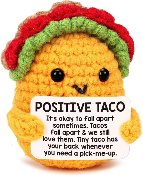 Positive Crochet Taco Birthday Gifts for Women Men Teacher Appreciation Mothers Day