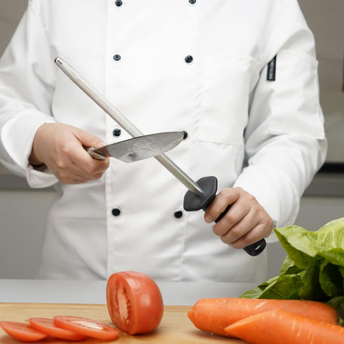 SHARPAL 117N Professional Kitchen Knife Sharpening Rod - 10 Inch Honing Steel Sharpener