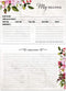 Vintage Floral Favorite Recipe Cards / 50 Pack Double Sided Cooking Ingredients Note Cards / 4" x 6"