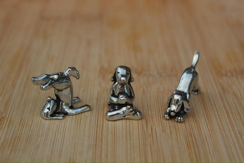 Basic Spirit Mini Yoga Dog Figurine Set (Pewter) - 3 pc.
