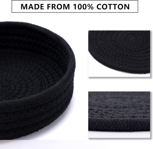Trivets for Hot Dishes, 7 Inch Hot Pads, 5 Pcs Cotton Table Protector Mats with Storage Basket for Kitchen