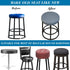 HFCNMY 12-17 Inch (2Pcs, Stretch PU Round Bar Stool Covers, Waterproof Seat Covers, Washable Cushion Slipcovers