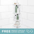 Zenna Home Tension Pole Shower Caddy, 4 Shelves, Adjustable 60 to 97 Inch, in White