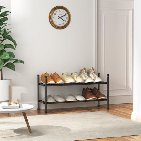 Uneviesyka 2 Closet, Expandable Shoe Rack, Tier Shoe Rack for Stackable Adjustable Standing Metal Shoe Shelf Organizer