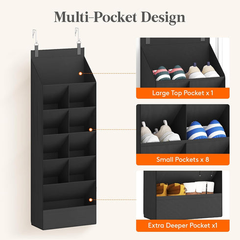 6 11 Closet, 12 Lifewit Tier Over the Door Shoe Organizer with Large Deep Pockets, Fabric Hanging Shoes Shelf for Dorm