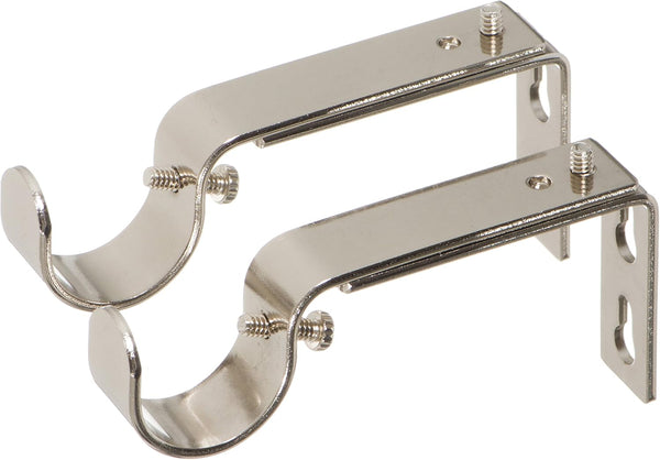 Ivilon Adjustable Brackets for Curtain Rods, Set of 2 for 1 or 1 1/8 Inch Rods, Brushed Nickel
