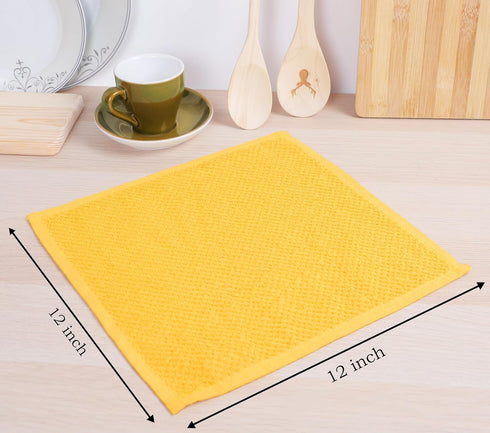 AMOUR INFINI Cotton Kitchen Dish Cloths Set of 8, Highly Absorbent, Super Soft Premium Terry Cleaning Cloth (12"x12"