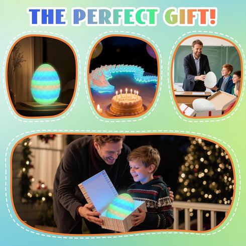 3D 3D Decor(12 Printed Dragon Egg - Easter Egg, Surprise Egg with Flexible Pearly Sheen Dragon Inside, Printed Gift