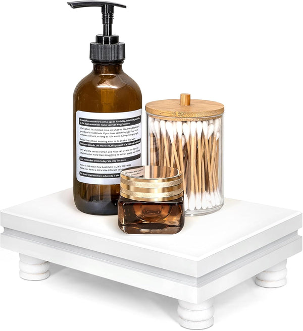 EOSAHR Decorative Pedestal Stand for Home Decor Farmhouse Bathroom Counter Organizer &