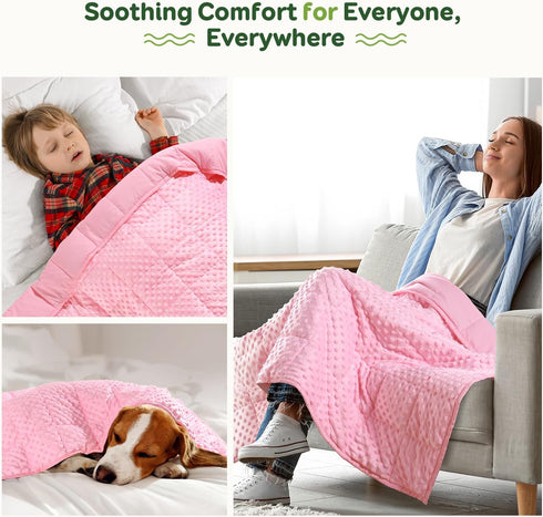 Cozy Home,3lbs 36 48inches, Sivio Weighted Blanket, Minky Dots Weighted Blanket,Soft and Cooling Heavy Blanket for Bed