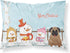 Caroline's Treasures Merry Christmas Carolers Pug Brown Fabric Pillowcase, Standard Size, Lightweight, Easy Care
