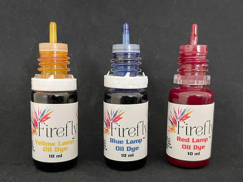 Firefly Fuels Lamp Oil Dye - Multi Color Drops for Tiki Torch Fuel, 3 x 10ml Bottles