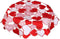 Simhomsen Small Embroidered Love Heart Tablecloth, Round 34 inches for Wedding Anniversary or Engagements
