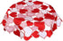 Simhomsen Small Embroidered Love Heart Tablecloth, Round 34 inches for Wedding Anniversary or Engagements