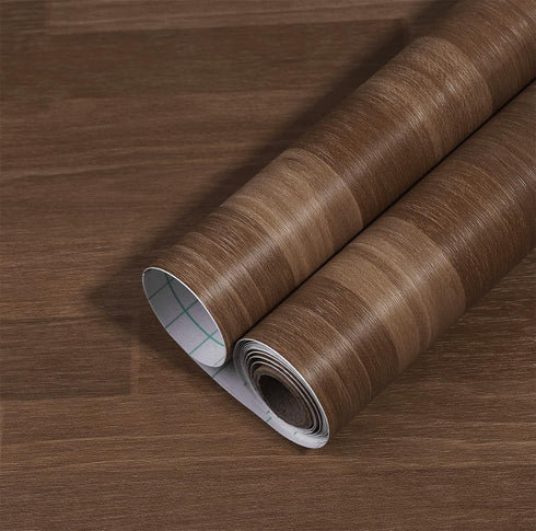 Dark Brown Butcher Block Contact Paper - Peel and Stick Kitchen Countertop Wallpaper for Bathroom and Laundry Room