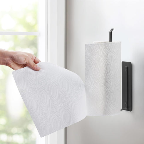 EASTTOWEST Magnetic Paper Towel Holder, Black Towel Bar Rack for Refrigerator, BBQ Grills, Heavy Duty, 12” x 3”