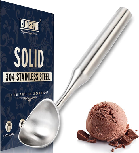 CUNSENR Stainless Steel Ice Cream Scoop - Heavy Duty Ice Cream Scooper
