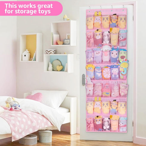 35 Closet MISSLO Large Pockets Over The Door Shoe Organizer Sturdy Oxford Fabric Hanging Shoe Rack for Door Mesh Shoe
