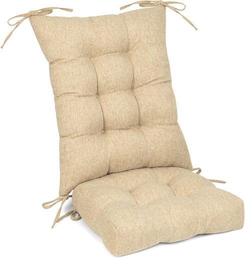 Vicatiful Non-Slip Rocking Chair Cushion,Extra Large Linen Thick Chair Pads,Durable High Back Seat