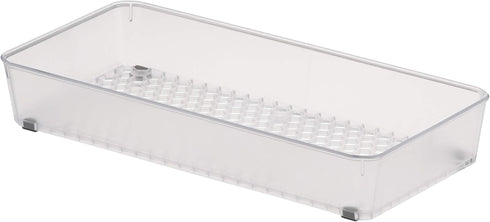 Spectrum Diversified Modern Kitchen Cutlery Organizer Tray, Hexa Drawer, 6 x 12, Clear Frost