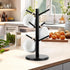 Mug Tree - Thicker Base Coffee Cup Holder for Countertop, Sturdy Wood Stand with 6 Hooks