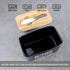 Hasense Butter Dish with Lid, Large Black Ceramic Butter Keeper with Knife for Countertop, Airtight Refrigerator Storage