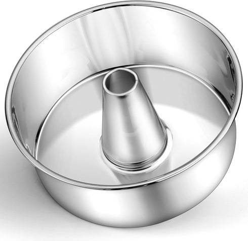 P&P CHEF Angel Food Cake Pan, Stainless Steel 10 Inch Round Cake Pan with Tube