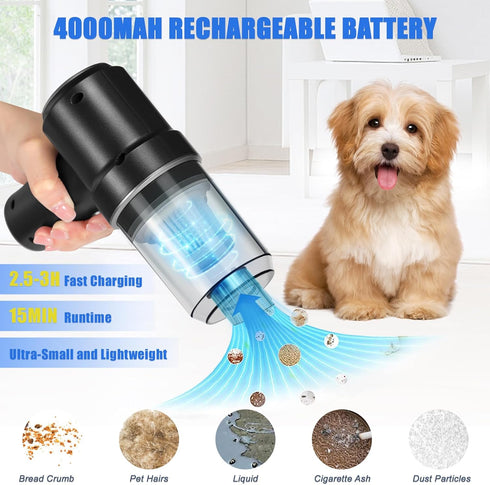 Handheld Vacuum Cordless, Mini Handheld Vacuum, Car Vacuum with LED, Electric Air Duster & Vacuum Cleaner 2 in 1 Rechargeable, Portable Vacuum Cleaner for Car/Home/Office by AOLWEEC