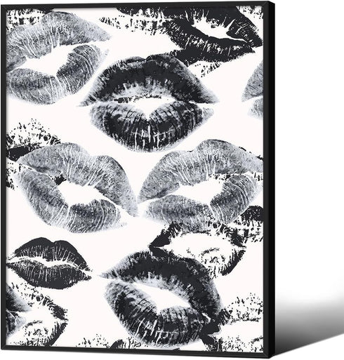OMANI Woman Lips Posters Black and White Sexy Kiss Canvas Wall Art 08x10