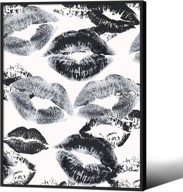 OMANI Woman Lips Posters Black and White Sexy Kiss Canvas Wall Art 08x10