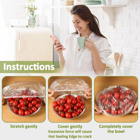 200 MAQIHAN Bowl Covers for Bread Proofing - Medium Plastic Wrap Food Sourdough Baking Rising Elastic Reusable Plate
