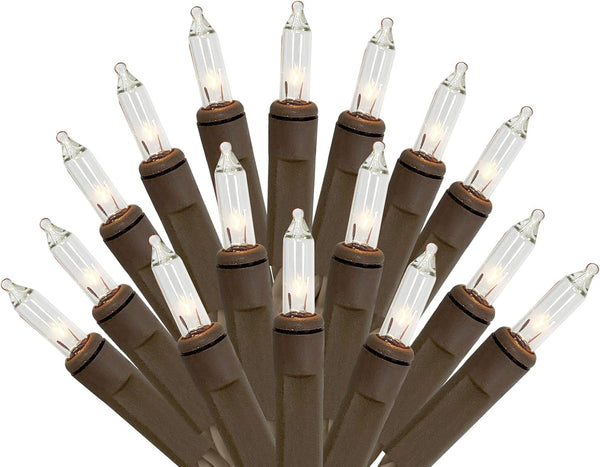 Dobar Holiday Pride Clear Christmas Lights with Brown Wire - 100 Count -