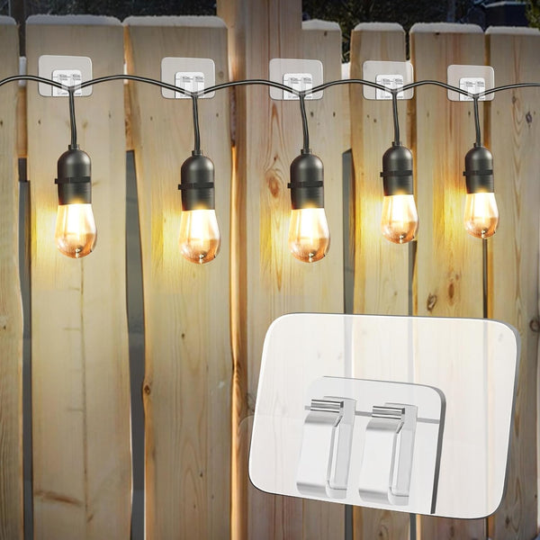 moonateen 80Pcs Hooks for Outdoor String Lights Clips: Heavy Duty Cable Clips with