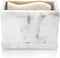Essentra Home White Marble Kitchen Sponge Holder, Modern Kitchen Sink Caddy with