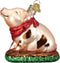 Old World Christmas Piggy in The Puddle Ornament, Pink
