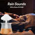300ml 7 Rain Water Drop Humidifier - Mushroom Cloud Lamp Humidifier, Essential Oil Diffusers, White Noise Aromatherapy