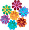 10 inch Giant 3D Rainbow Paper Flower, Pack of 7 with Stickers for Flower Wall Stickers Room Decor